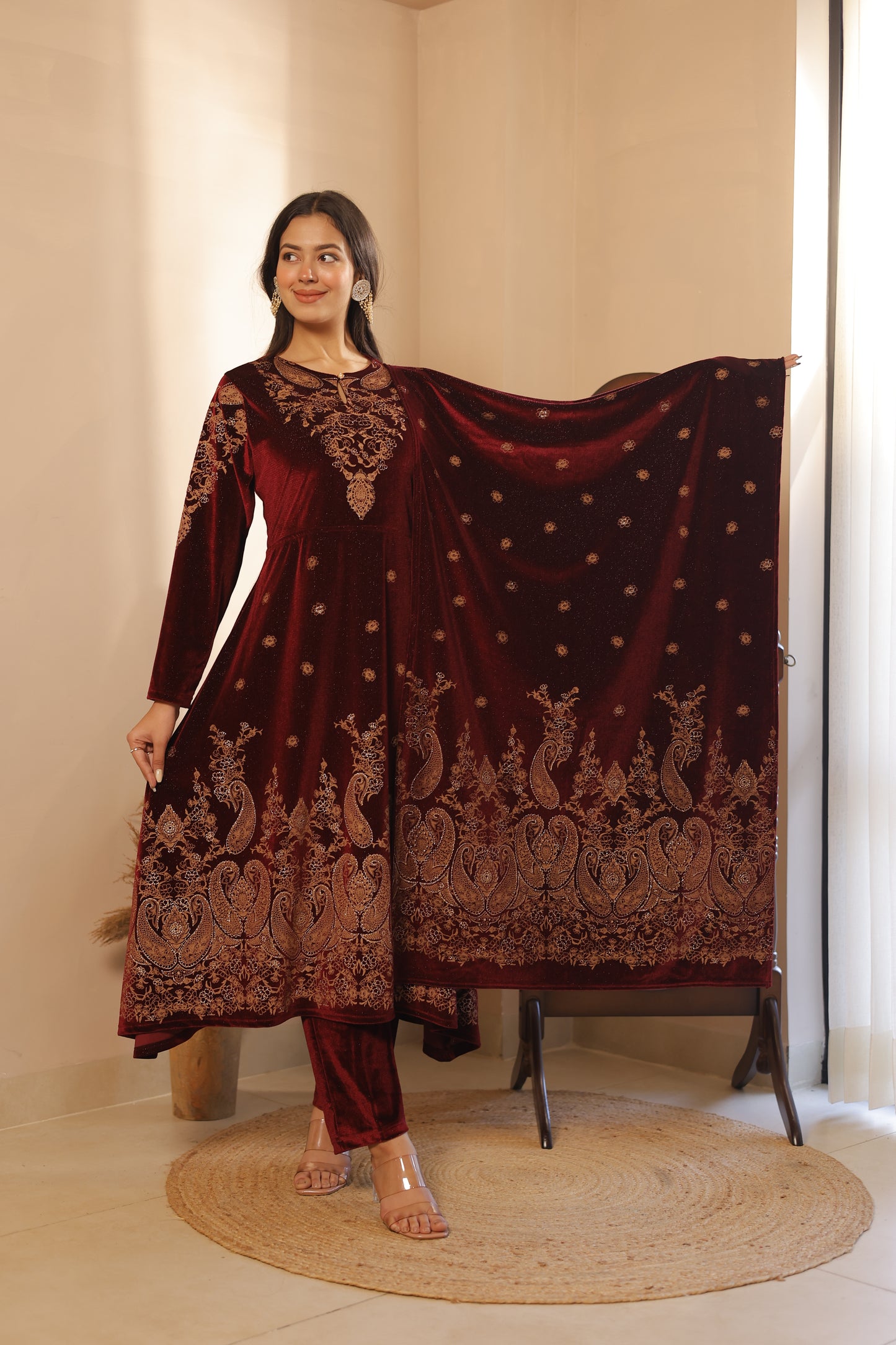 Premium Velvet Anarkali Set For Women